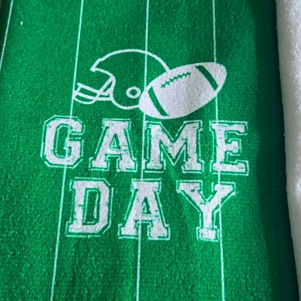 Soft kitchen dish towel hand towel duo football set. Kitchen bath giftable